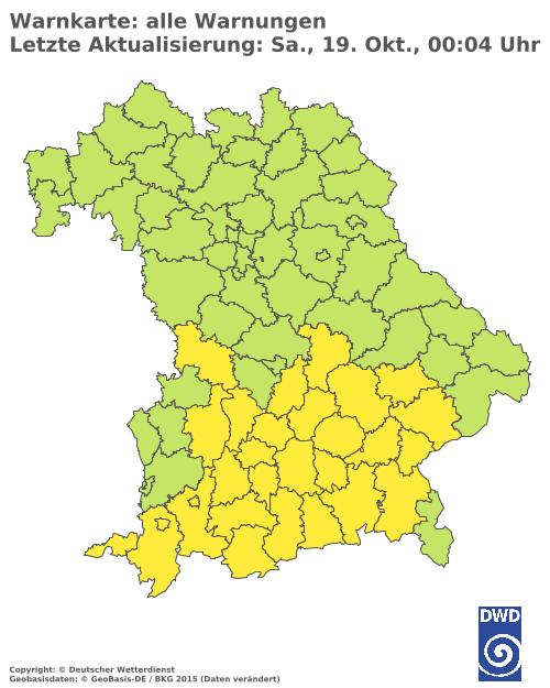 Aktuelle Wetterwarnungen für  Mühldorf a. Inn