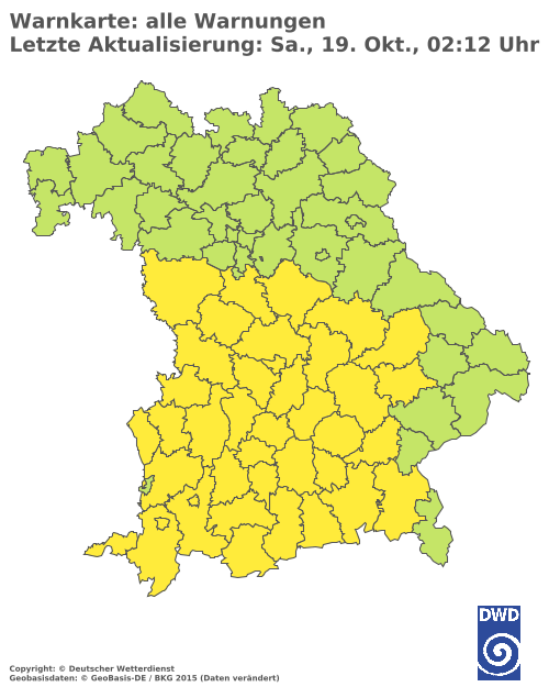 Aktuelle Wetterwarnungen für  Mühldorf a. Inn