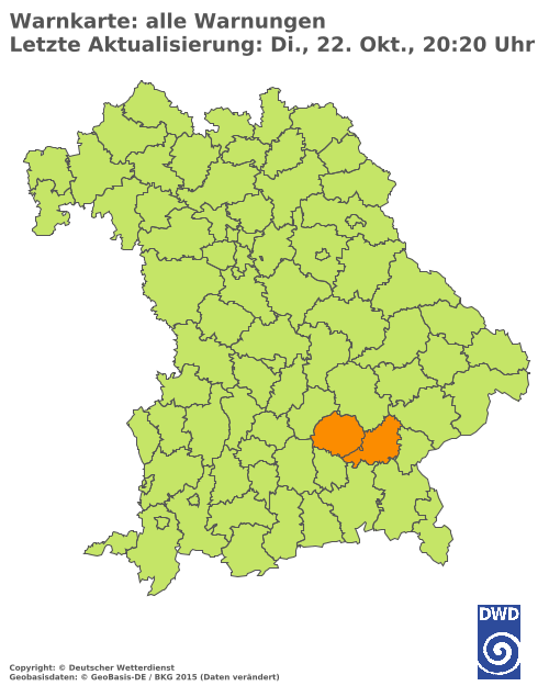 Aktuelle Wetterwarnungen für  Mühldorf a. Inn