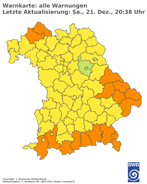 Aktuelle Wetterwarnungen für  Mühldorf a. Inn