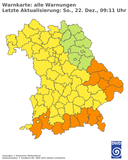 Aktuelle Wetterwarnungen für  Mühldorf a. Inn