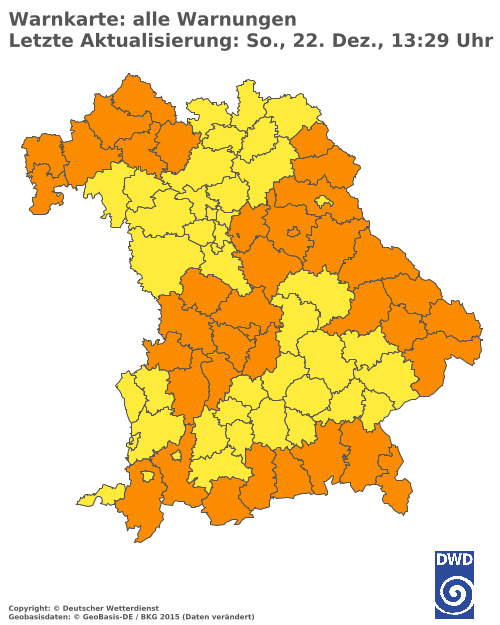 Aktuelle Wetterwarnungen für  Mühldorf a. Inn