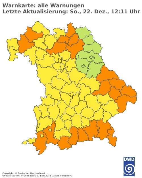 Aktuelle Wetterwarnungen für  Mühldorf a. Inn