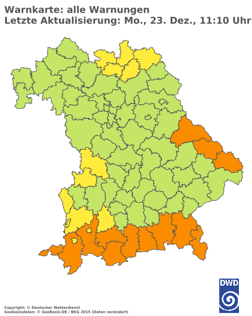 Aktuelle Wetterwarnungen für  Mühldorf a. Inn