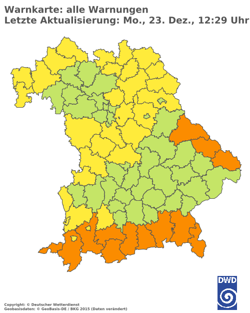 Aktuelle Wetterwarnungen für  Mühldorf a. Inn