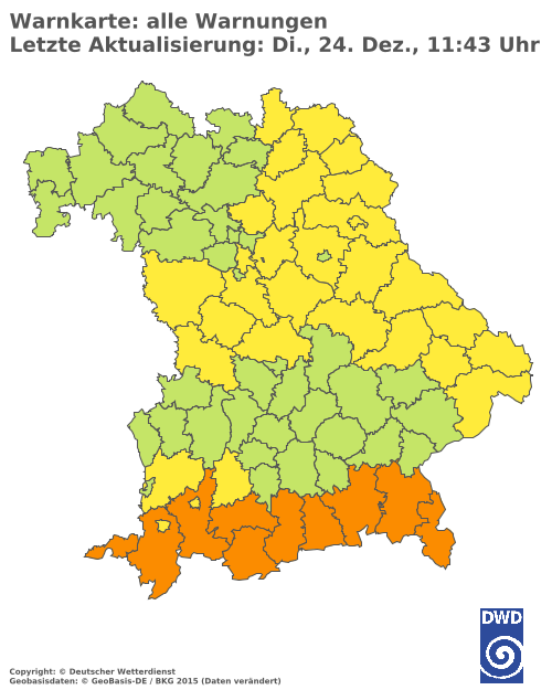 Aktuelle Wetterwarnungen für  Mühldorf a. Inn