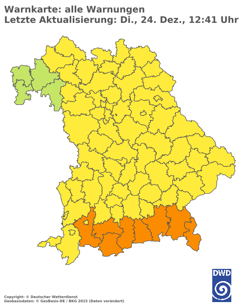 Aktuelle Wetterwarnungen für  Mühldorf a. Inn