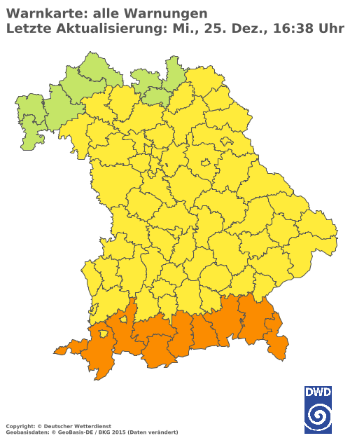 Aktuelle Wetterwarnungen für  Mühldorf a. Inn