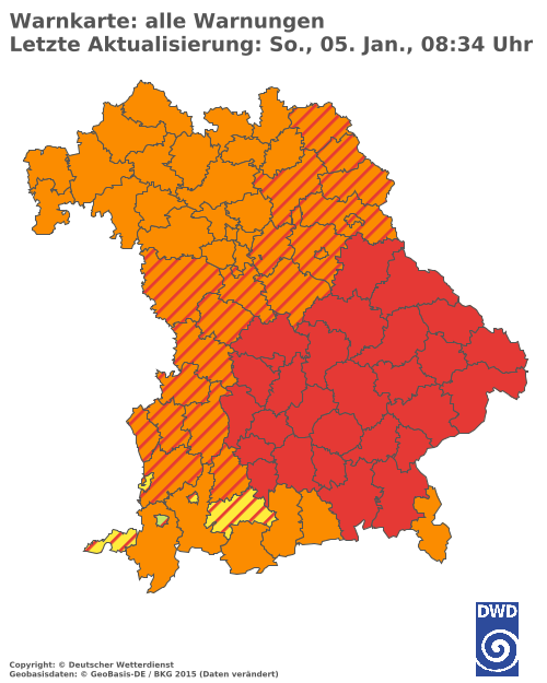 Aktuelle Wetterwarnungen für  Mühldorf a. Inn