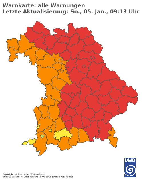 Aktuelle Wetterwarnungen für  Mühldorf a. Inn