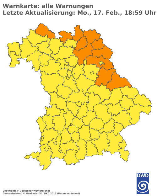 Aktuelle Wetterwarnungen für  Mühldorf a. Inn