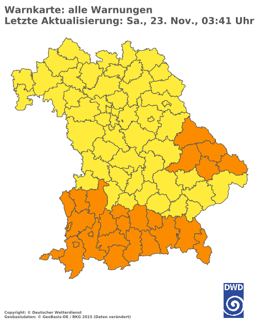 Aktuelle Wetterwarnungen für  Mühldorf a. Inn