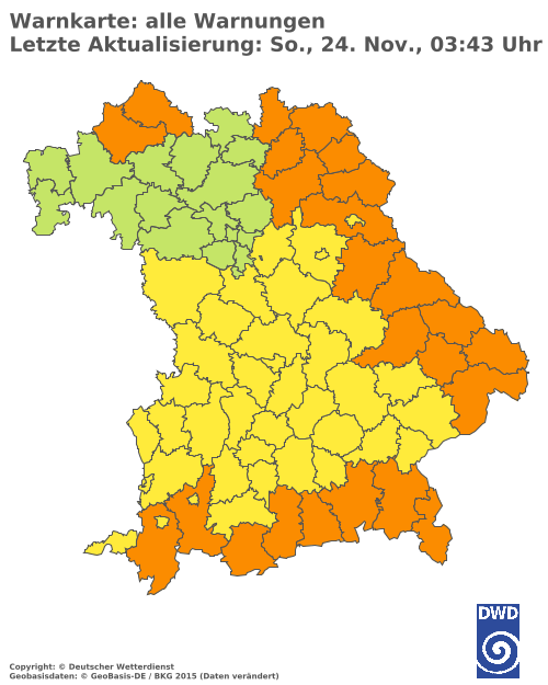 Aktuelle Wetterwarnungen für  Mühldorf a. Inn