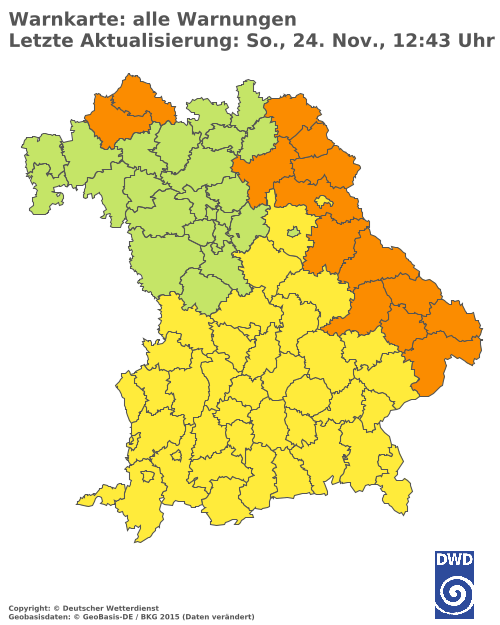 Aktuelle Wetterwarnungen für  Mühldorf a. Inn