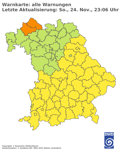 Aktuelle Wetterwarnungen für  Mühldorf a. Inn