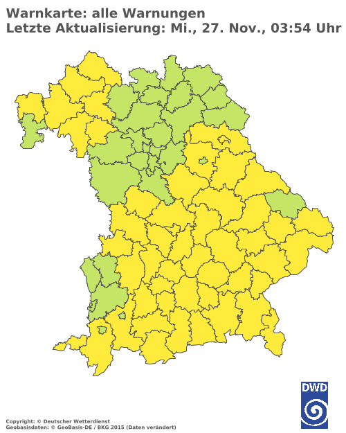 Aktuelle Wetterwarnungen für  Mühldorf a. Inn