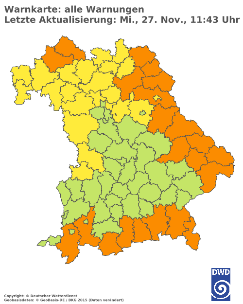 Aktuelle Wetterwarnungen für  Mühldorf a. Inn