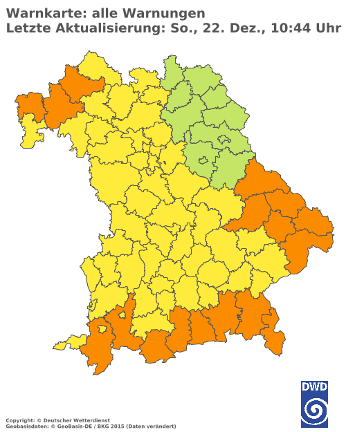 Aktuelle Wetterwarnungen für  Mühldorf a. Inn