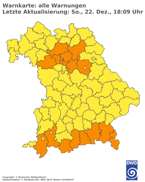 Aktuelle Wetterwarnungen für  Mühldorf a. Inn