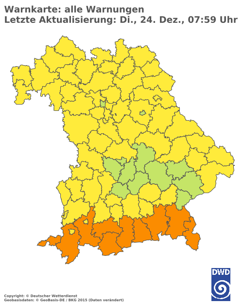 Aktuelle Wetterwarnungen für  Mühldorf a. Inn