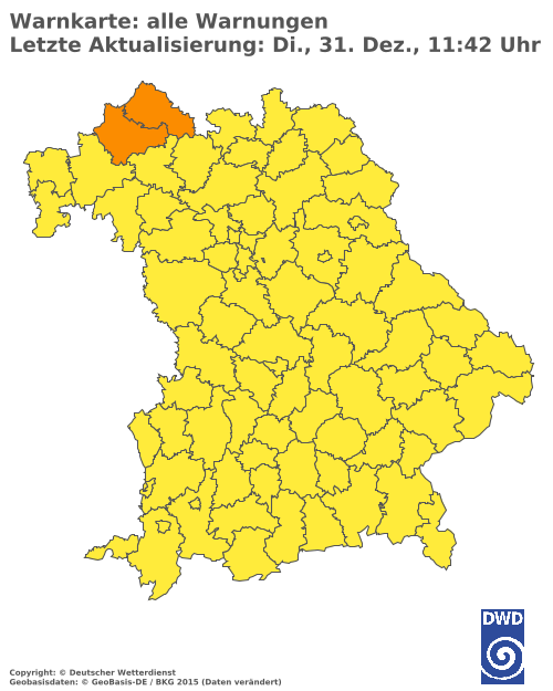 Aktuelle Wetterwarnungen für  Mühldorf a. Inn